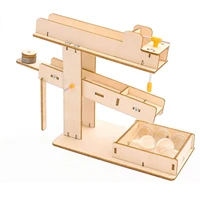 marble run seesaw steam mechanical gear diy wooden model building science kits assembly toy gift for children adult dropship