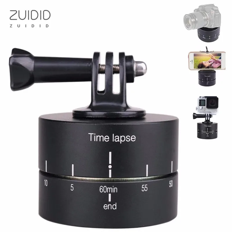 

360 Degree Rotate Camera Time Lapse Stabilizer 60/120 min 1/4 Screw Holes For Photography SLR