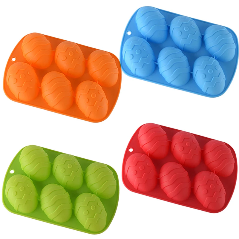 Силиконовая форма для торта в форме пасхального яйца 6 ячеек 3D маффинов шоколада