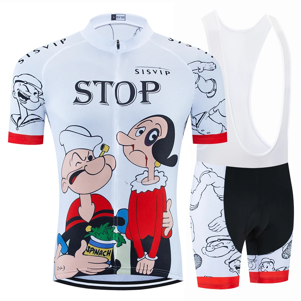 

SISVIP 2019 Men Cartoon Cycling Clothing MTB uniform Bike Wear cycling Jersey Short Set Ropa Ciclismo Maillot Culotte