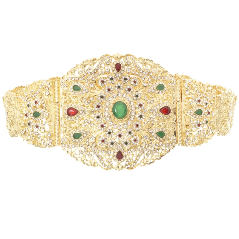 Роскошные золотые ремни Стразы в форме капли с полыми цветами кристаллами