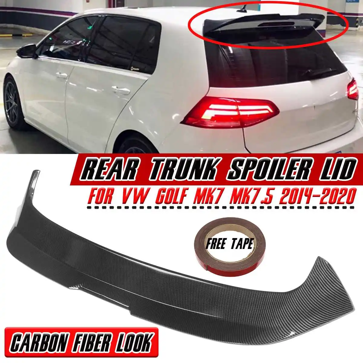 

MK7 MK7.5 спойлер крыло губа стиль OS искусственная Автомобильная крышка удлинитель защитное крыло для VW для Golf MK7 MK7 2014-2020