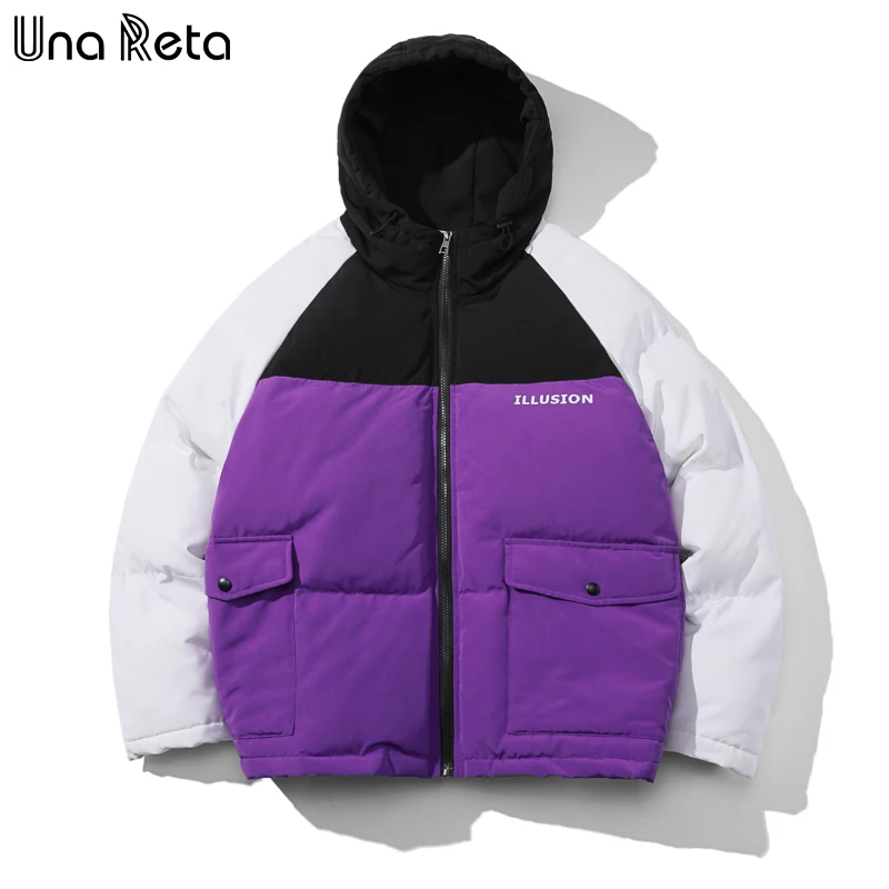 

Зимняя мужская куртка Una Reta, мужская одежда в стиле пэчворк, новые парные парки, пальто с капюшоном, мужская куртка