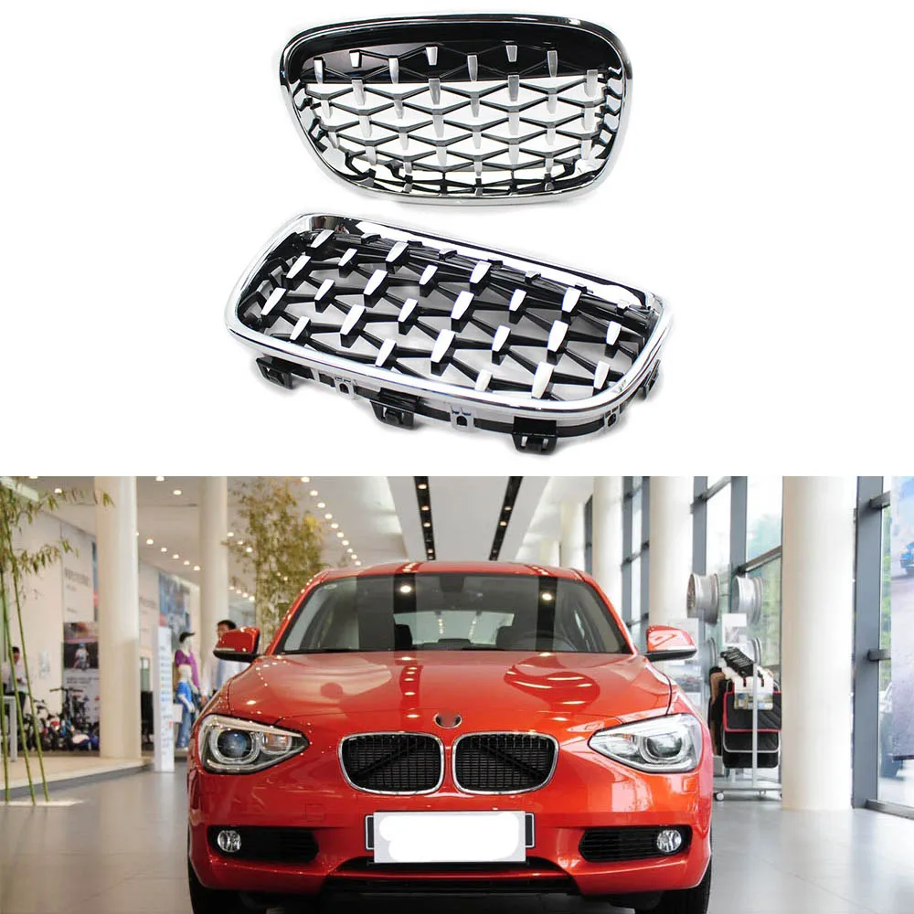 

Front Kidney Grille Chrome Diamond Meteor Grill Fits BMW 1 Series F20 2011-2014​