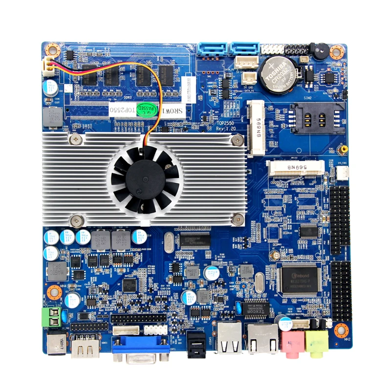 Дешевые мини Материнские платы itx Intel Baytrail N2800 процессор NM10 Express чипсет на 2G ddr3 4 * COM