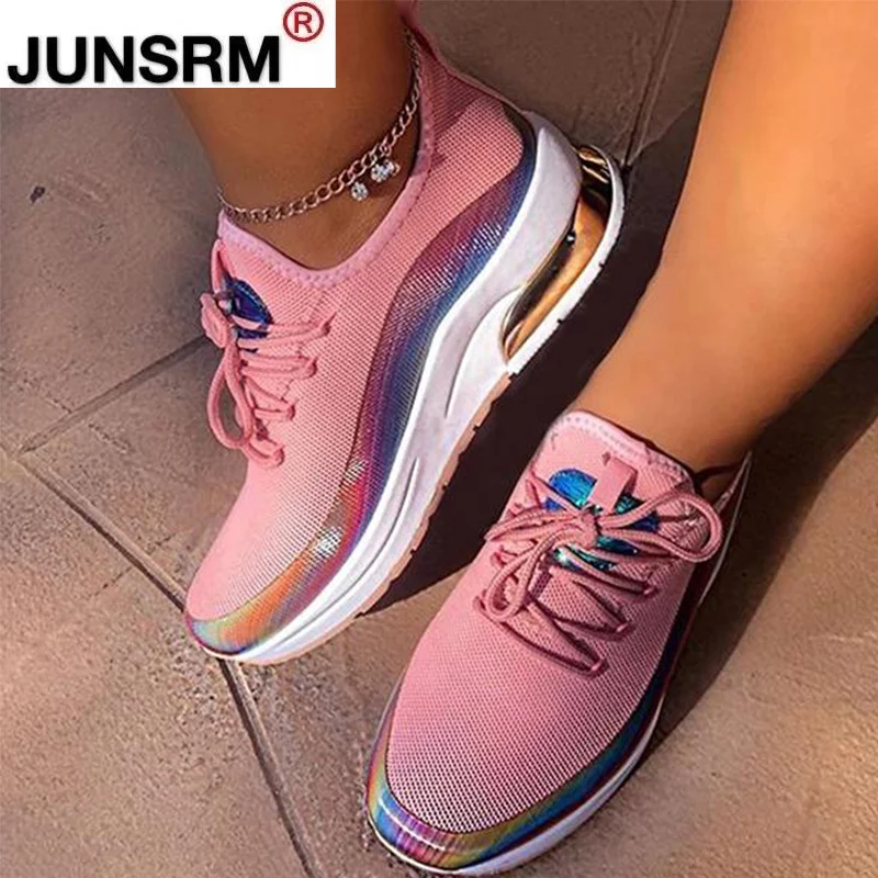 Women Lace Up Sneaker 2021 Woman Casual Mesh Spring Autumn Women's Breathable Ladies Comfortable Female Vulcanize Shoe Plus Size