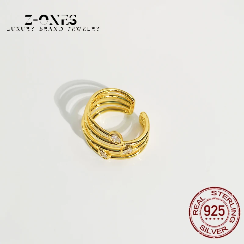 

S925 sterling silver earrings clip earrings high quality individual multi-layer zircon gold earrings luxury brand Monaco jewelry