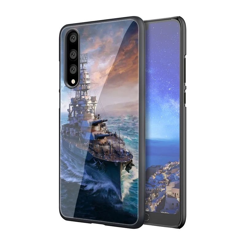 EWAU World of Warships чехол из закаленного стекла для телефона для huawei Y6 Y9 mate 20 Honor 7A 8X9 10 Lite Pro