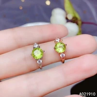 kjjeaxcmy boutique jewelry 925 sterling silver inlaid natural peridot gemstone ladies ring support detection fashion