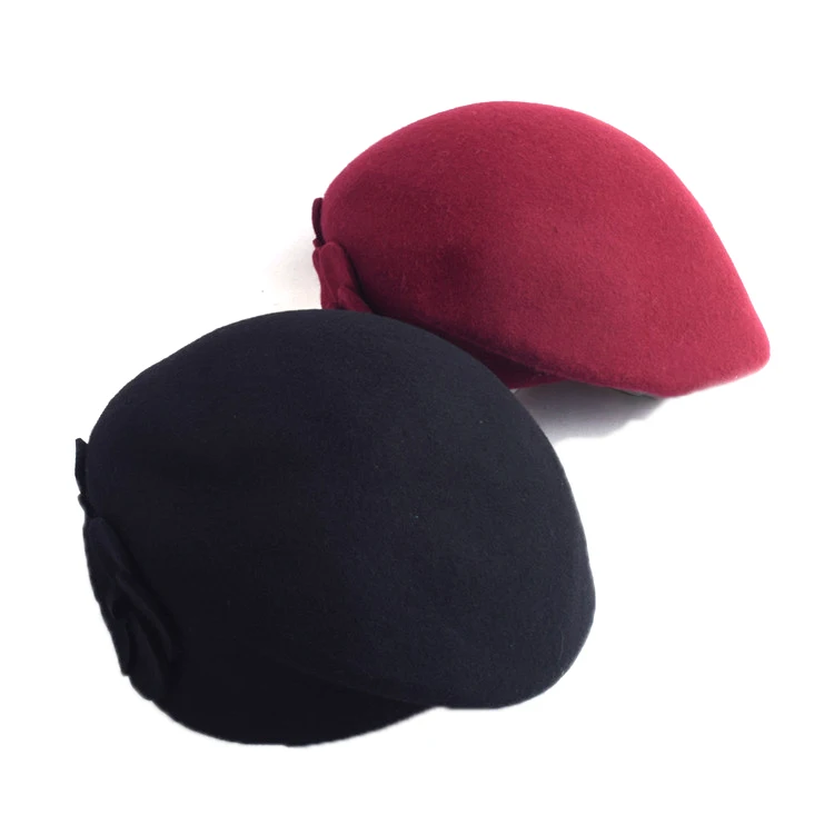 

2019 Fashion Women Flowers Cashmere Berets Female Bonnet Caps Winter women's hats High quality wool Beret Lady Painter Hats Lady