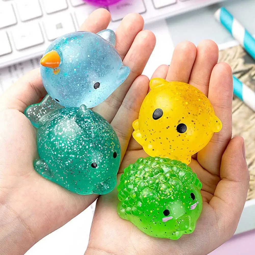 

Big Spongy Squishy Mochi Fidget Toys Dolphin Whale Crab Ocean Animal Pinch Stress Ball Fun Soft Sensory Anti Stress Squeeze Toys