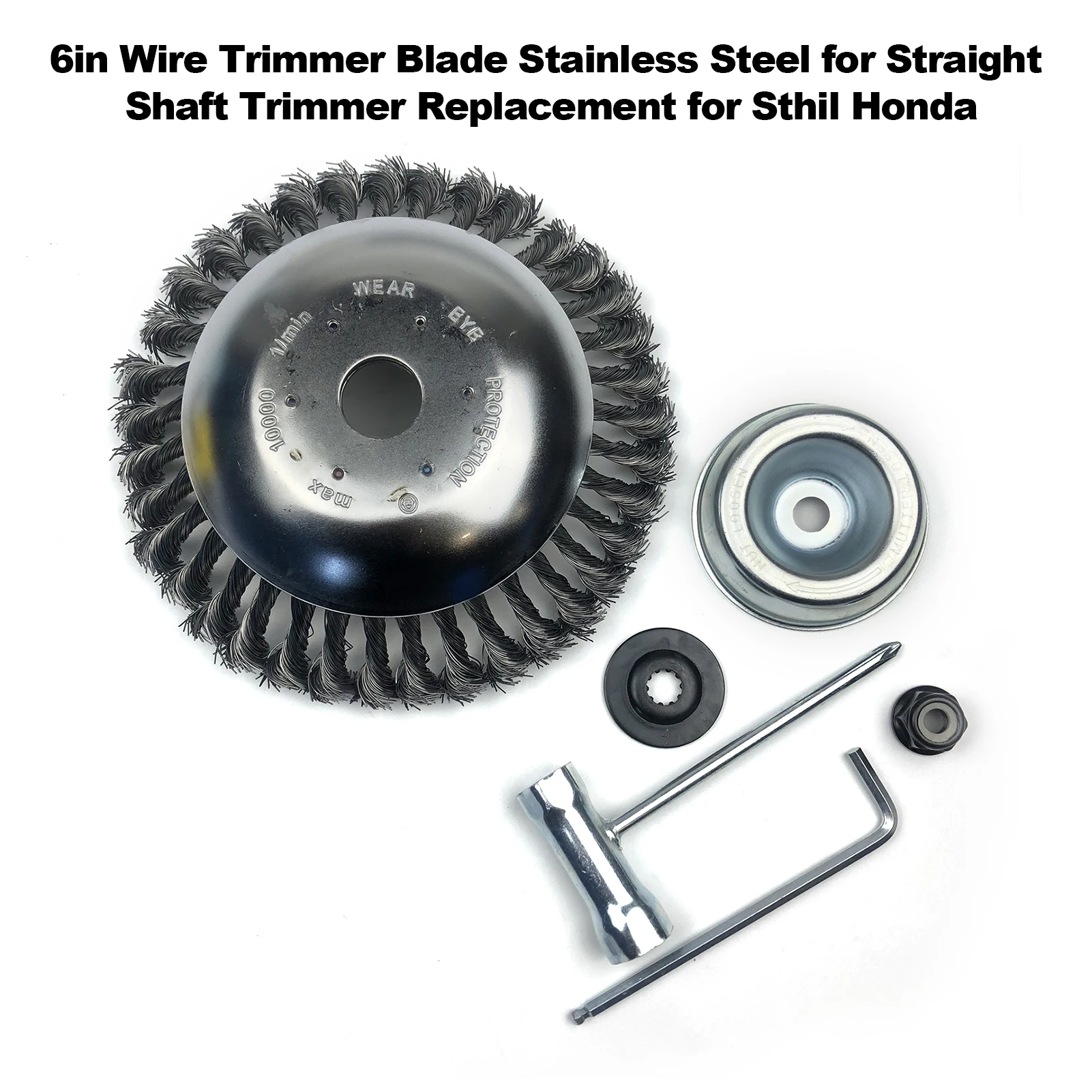 

Лезвие для триммера Sthil Honda, 6 дюймов, вращающаяся щетка из нержавеющей стали для триммера с прямым валом, сменный триммер