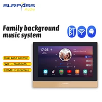 home smart audio stereo amplifier screen 7inch wifi bluetooth in wall amplifier android 8 1 keypads fm house multiroom amplifier