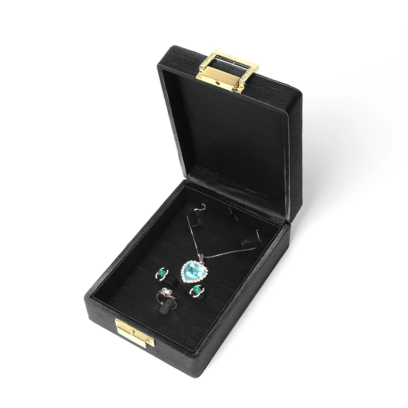 

Новинка Изысканная матовая металлическая пряжка подвеска-Кольцо из драгоценных камней набор ювелирных изделий коробка со встроенным слот...