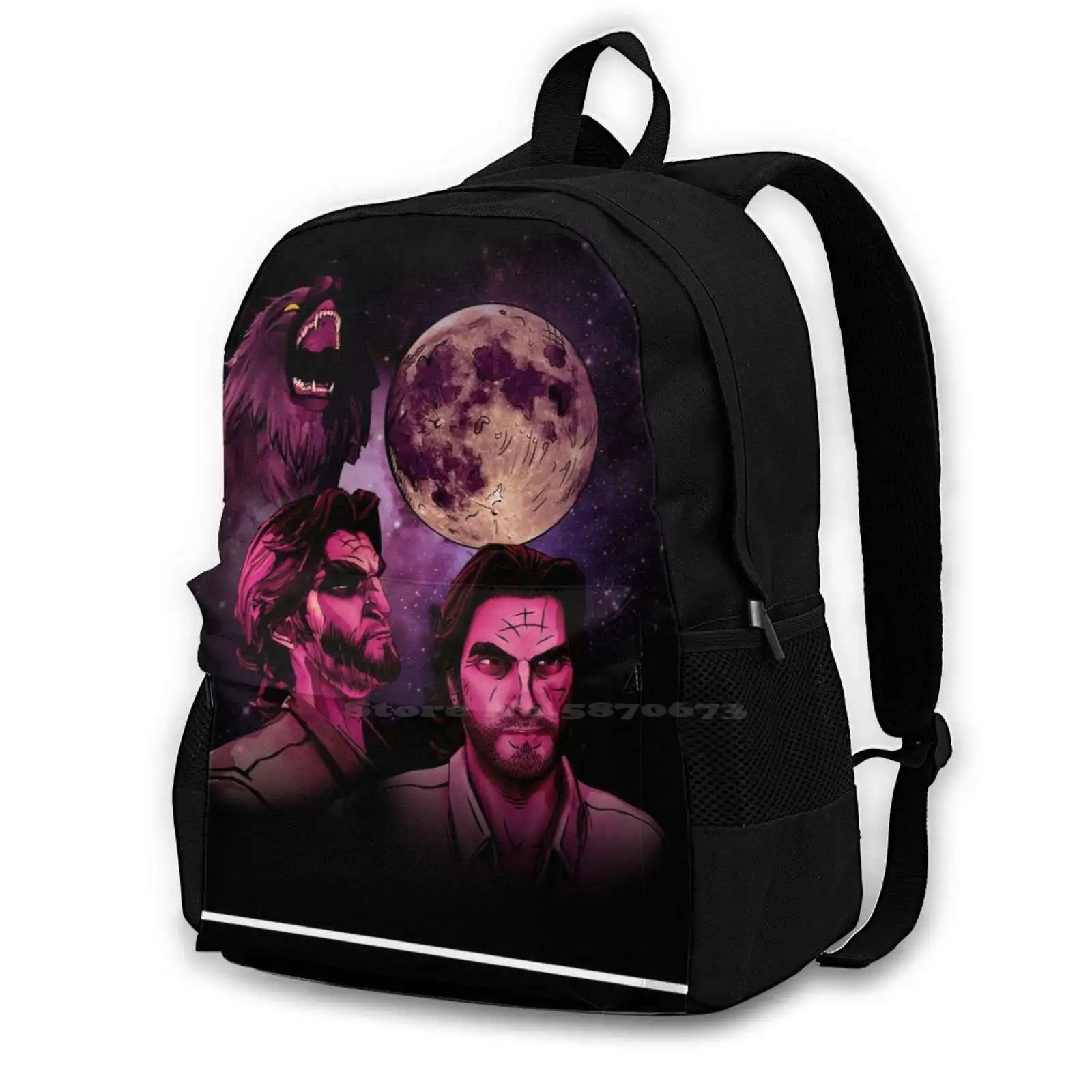 

Three Bigby Wolf Moon Teen College Student Backpack Laptop Travel Bags Twau Wolf Fables The Walking Dead Three Wolf Moon The