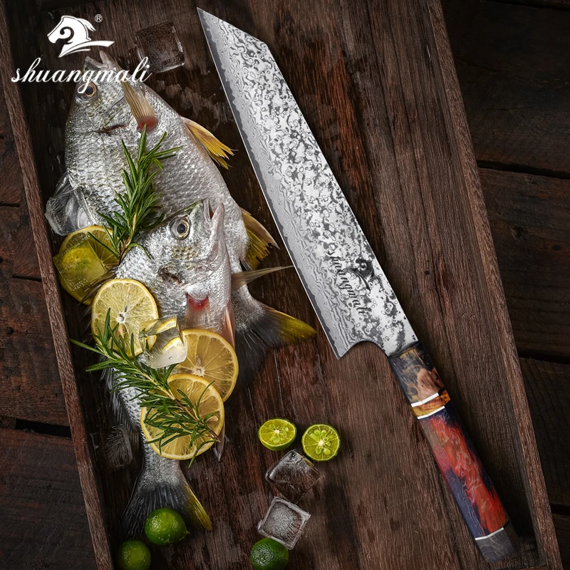 Японский нож Gyuto кухонный резец из дамасской стали 8 дюймов 67 слоев | Дом и сад