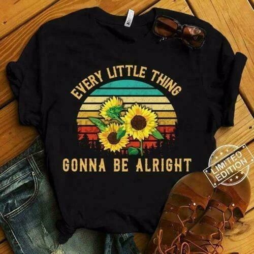 Женская футболка с подсолнухом черная хлопковая S 3XL|Мужские футболки| |