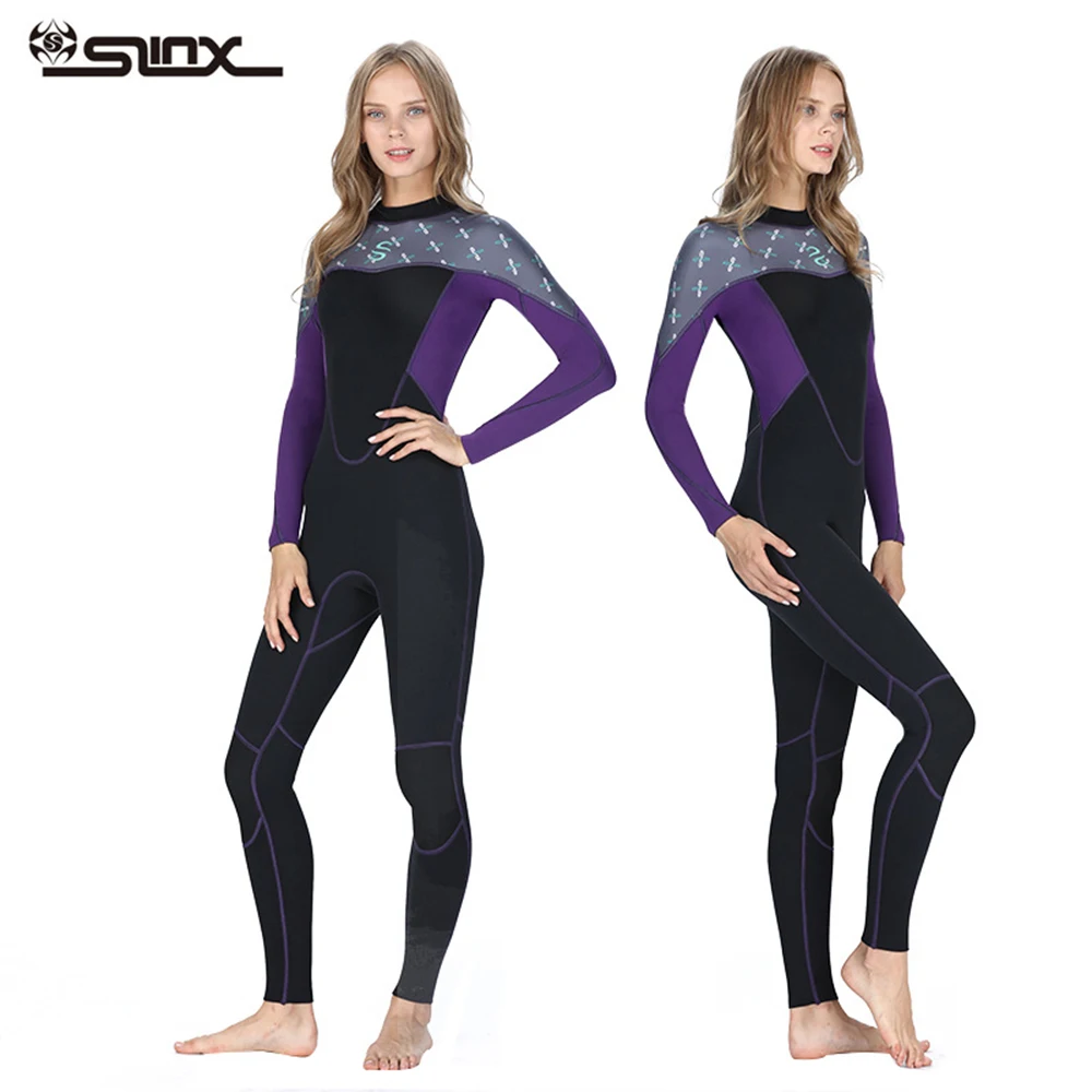 2MM Neoprene Wetsuit Women Long-Sleeve One-Piece Warmth And UV Protection Super Elastic Water Sports Snorkeling Surfing Wetsuit