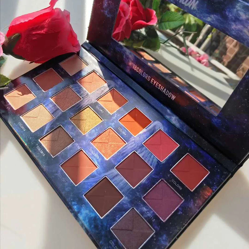 

Color Salon Nude Eye Shadow Palette Waterproof Pigment Cosmetics set Shimmer Matte 18Colors Eyeshadow Palette Glitter Makeup kit