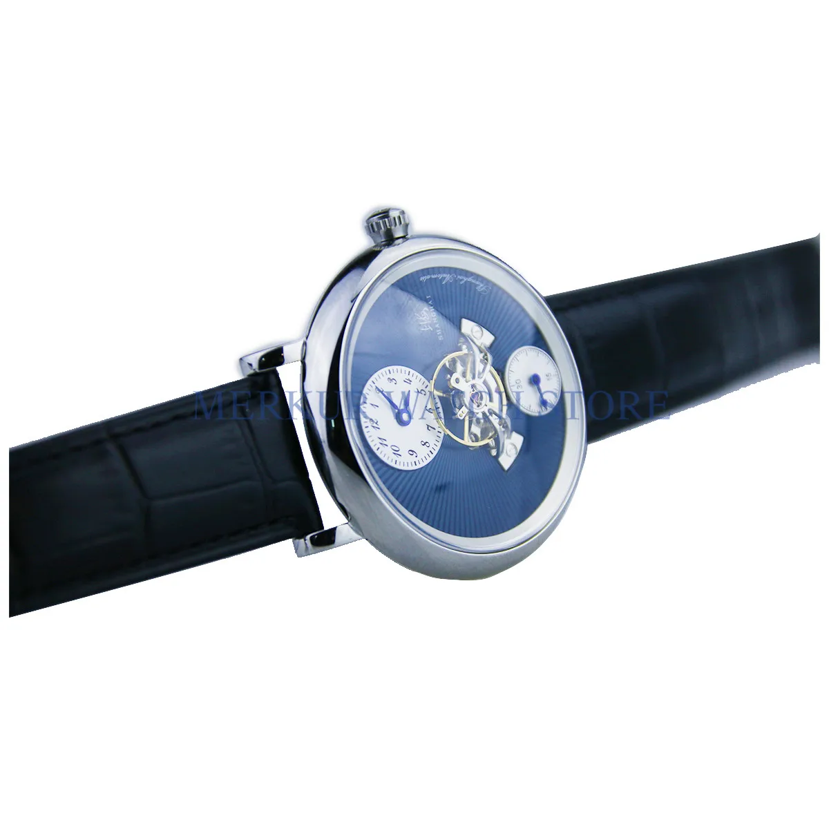 Мужские наручные часы Шанхай летающее центровое колесо сапфировое поп стекло