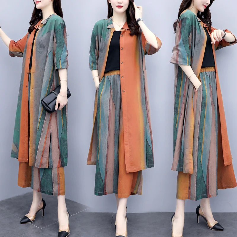 

Striped Wholesale Clothing Women Set Casual Womens Matching Set Ensemble Femme 2 Pieces Pantalon Elegant Wide Leg Pants