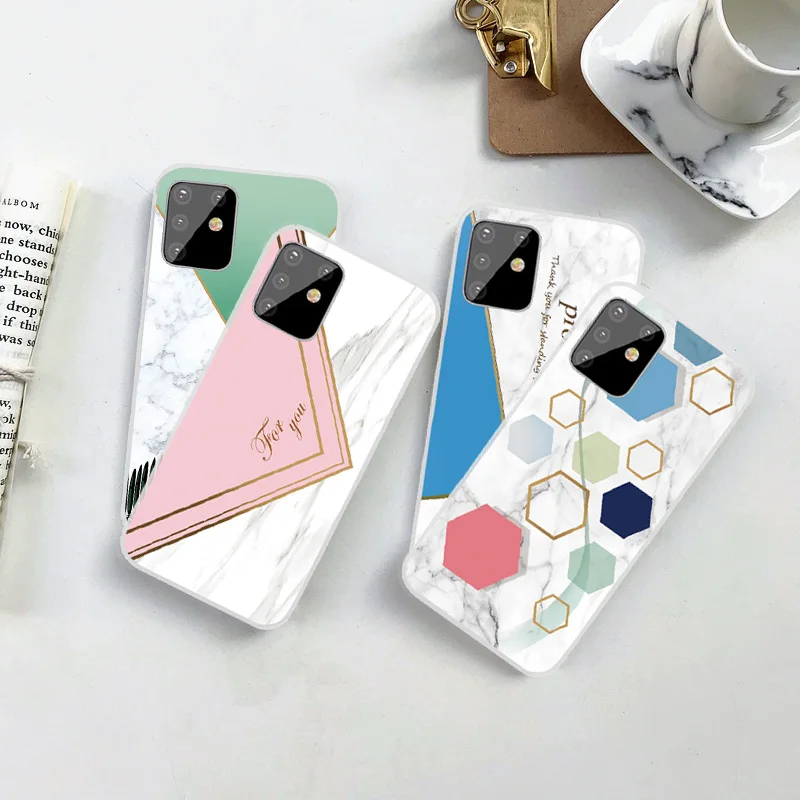 

Marble TPU Phone Case For Samsung Galaxy A01 A11 A21 A31 A41 A51 A71 A81 A91 Shockproof Anti-knock Transparent Back Cover Shell
