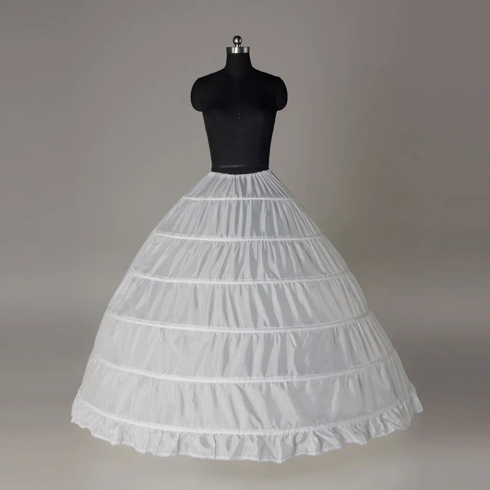 

Dressv Cheap Wedding Petticoat Jupon Long Crinoline Slip Underskirt for Ball Gown 6 Layers Loops Wedding Petticoats