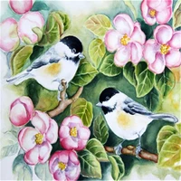 birds and flowers printed fabric 11ct cross stitch embroidery patterns dmc threads hobby sewing needlework knitting magic