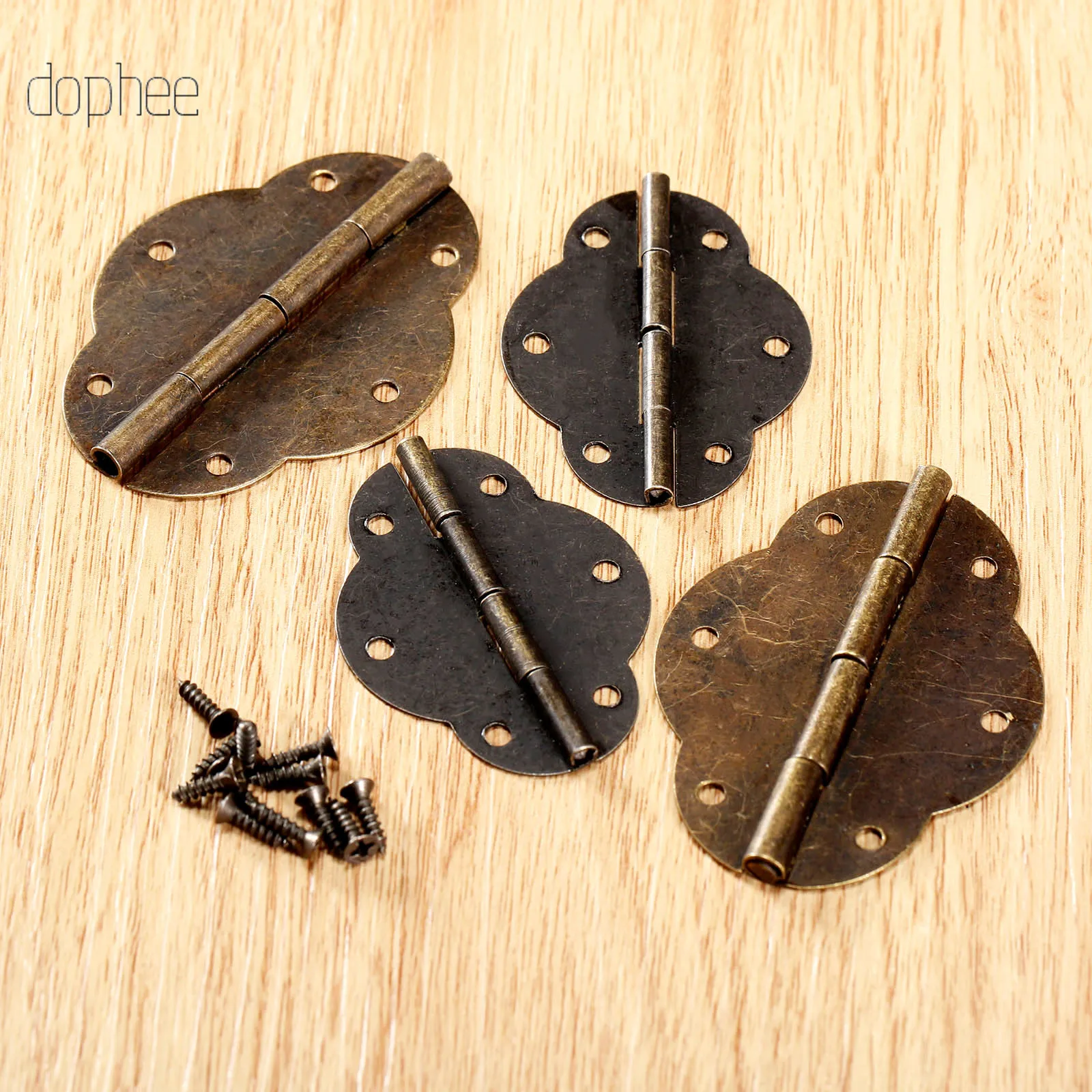 Dophee 2/4/10/12 шт. старинные петли с металлическим принтом маленькие деревянные для