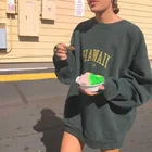 Свитшот женский оверсайз с Вышивкой Букв, Модный мягкий хлопковый пуловер, Повседневная Толстовка, ins, осень 2021