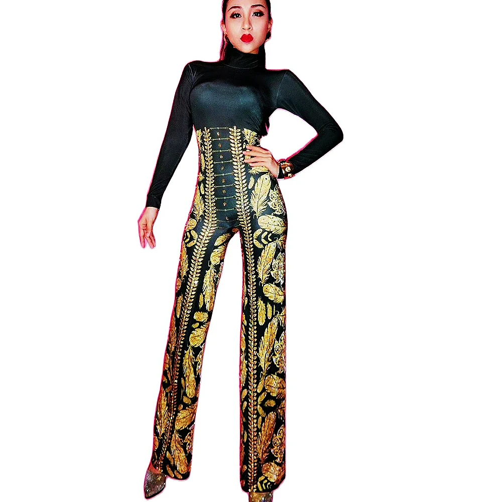 Мода в виде золотых перьев для женщин с длинным рукавом узкие эластичные боди