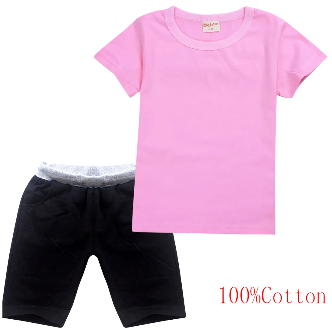 Однотонная футболка с коротким рукавом и шорты для маленьких мальчиков - купить