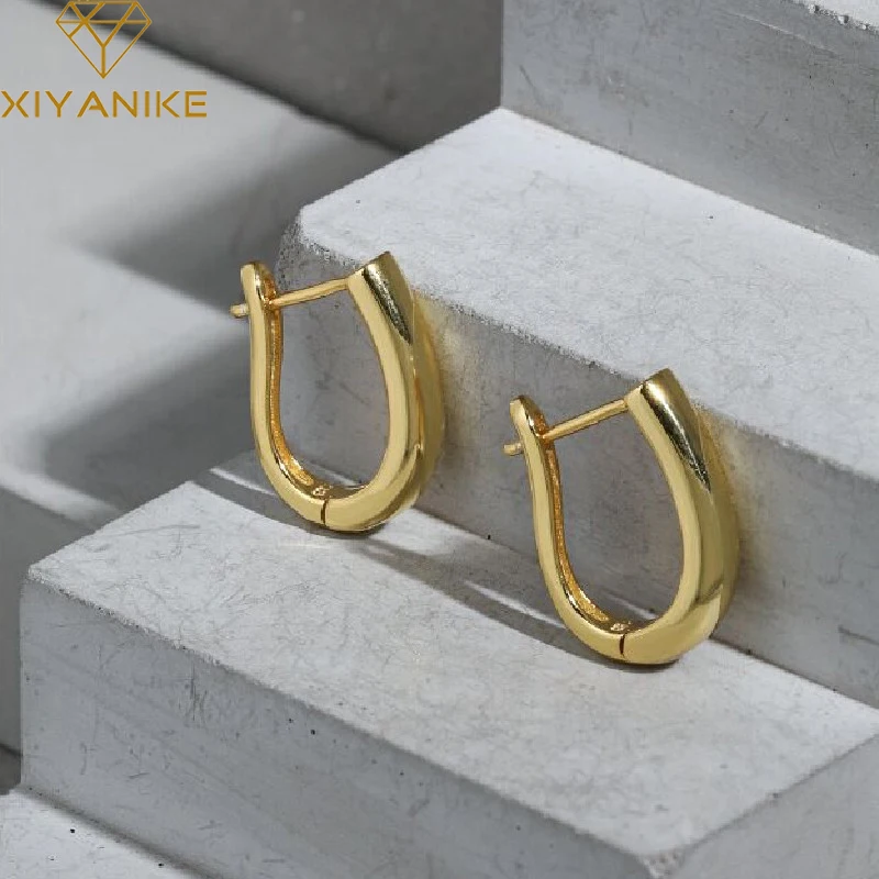 

GOLDRIA 925 Sterling Silver Korea Style Geometry Women Stud Earrings Creative U-Shape Temperament Exquisite Party Accessories
