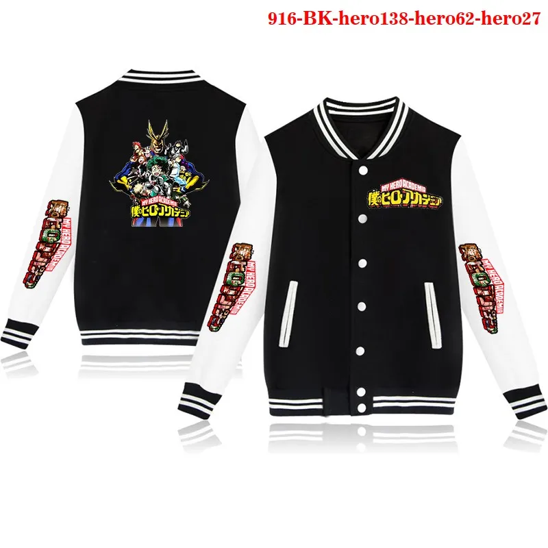 

Hip Hop Sportswear Men/Women O Neck Jackets and Coats Harajuku Baseball Jacket Boys Casual Boku No Hero Academia Sweatshirt