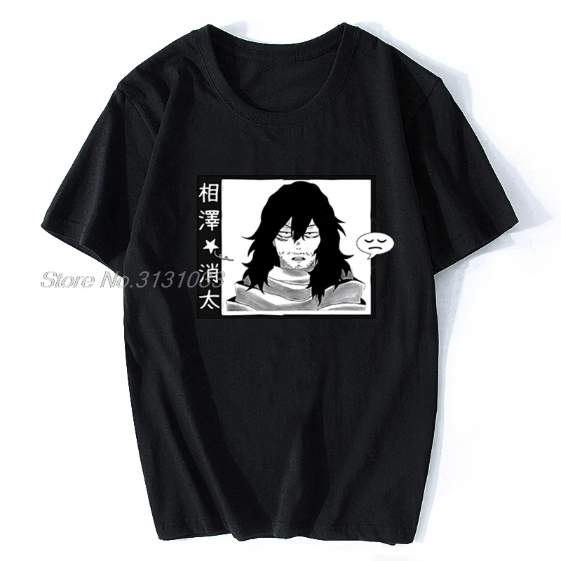 

Unisex Sleepy Shota Aizawa Tshirt My Hero Academia Boku No Hero Anime Men Short Sleeve Cute Women T-shirt Tees Tops