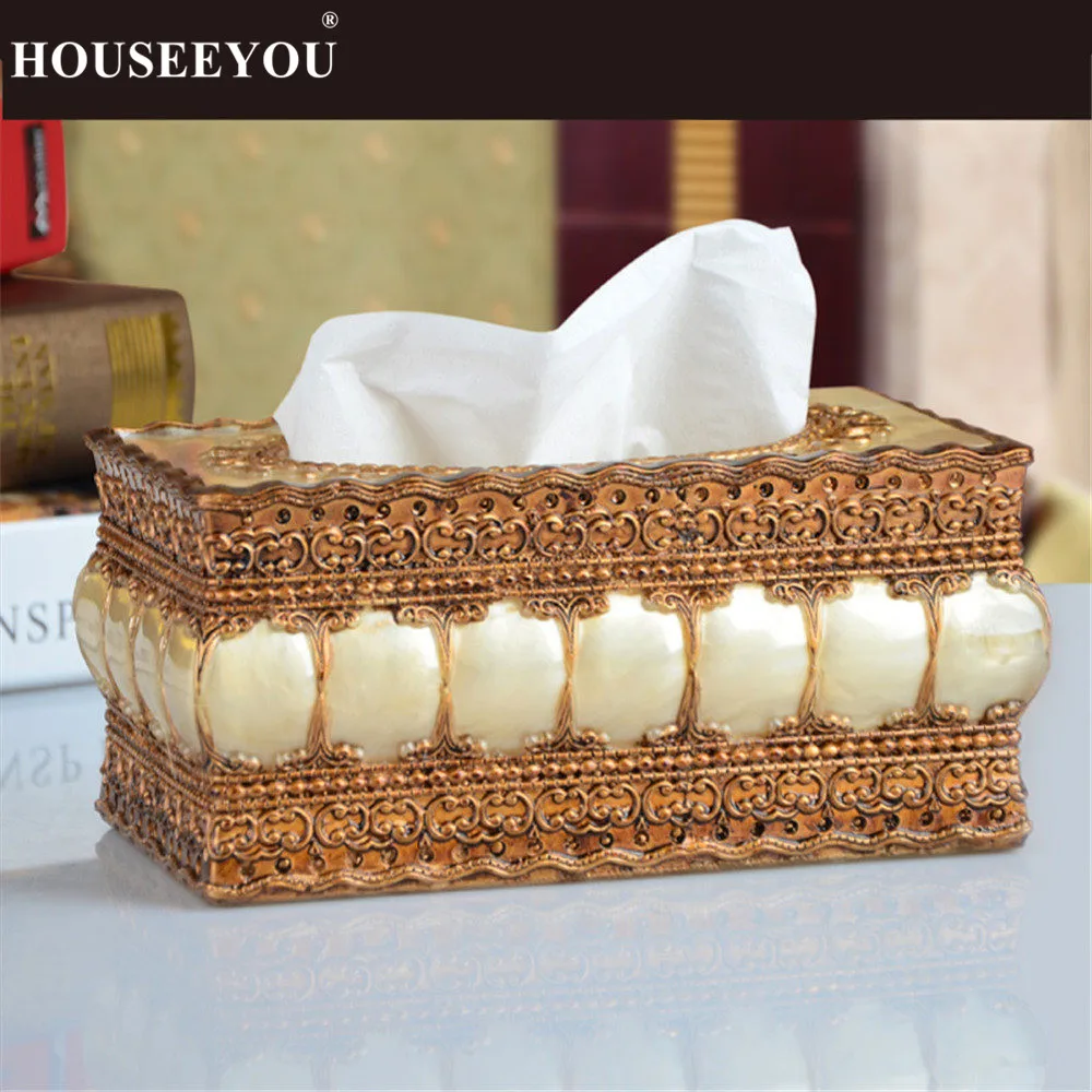 Бумажные ящики для хранения в стиле ретро барокко коробка салфеток органайзер