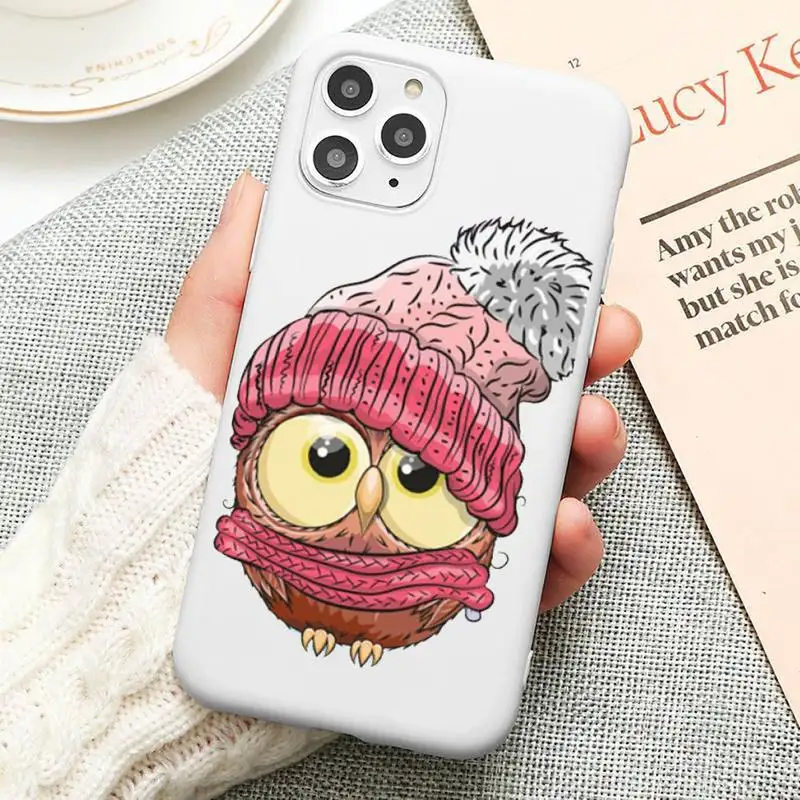 

Cute animal Owl Lovely Phone Case Candy Color for iPhone 11 12 mini pro XS MAX 8 7 6 6S Plus X 5S SE 2020 XR