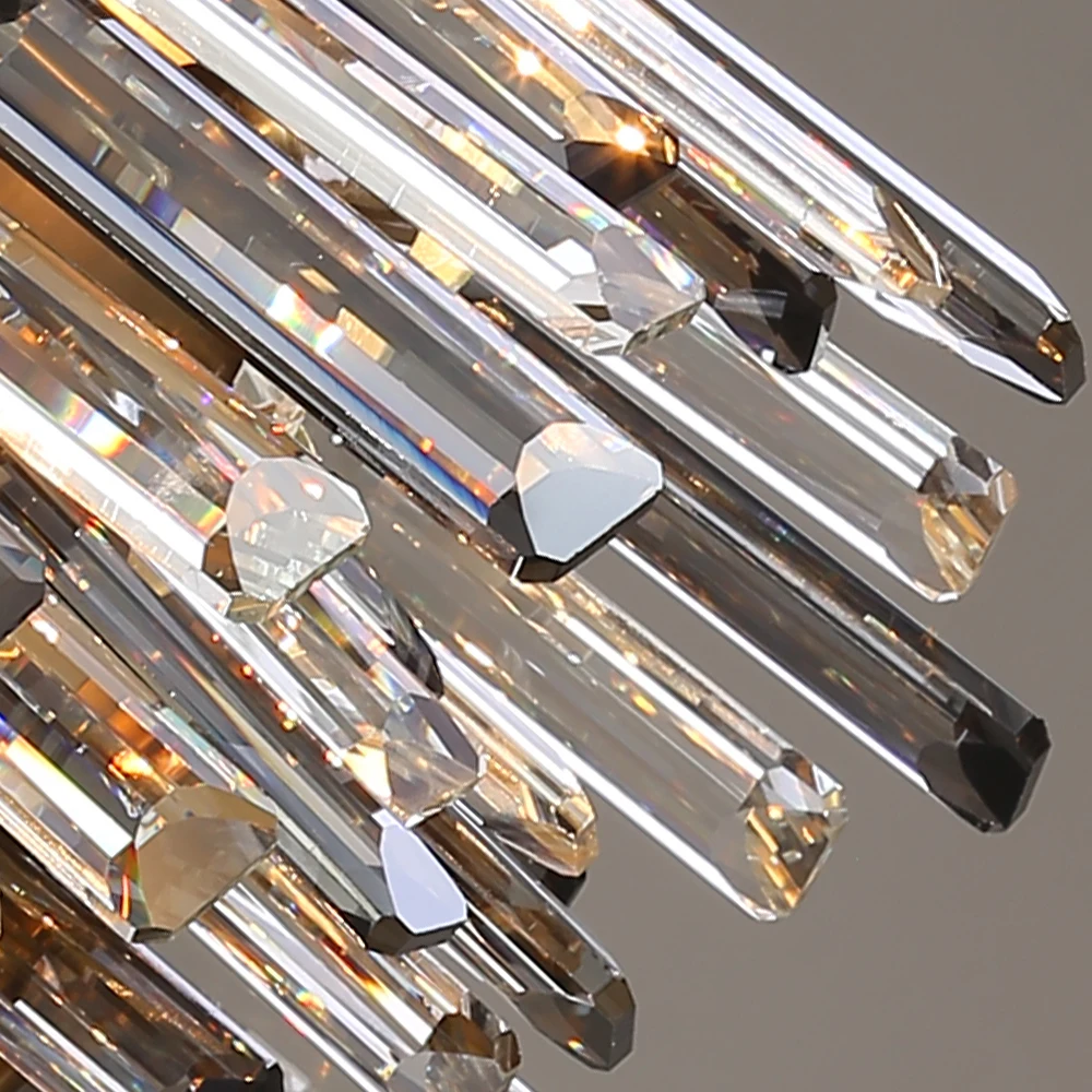 

Luxury Modern Chandelier Lighting Lamp Dining Room Bedroom Led Cristal Light Fixtures for Living Room Round Gold Crystal Brushed
