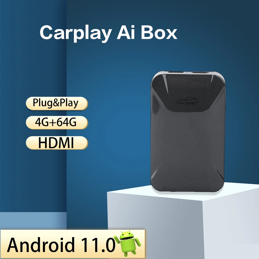 

HDMI Carplay Ai Box Android 11 автомобильный Carplay Netfilx беспроводное радио Автомобильный Мультимедийный адаптер Carplay Dongle 4 Гб + 64 Гб автомобиль для Audi Kia