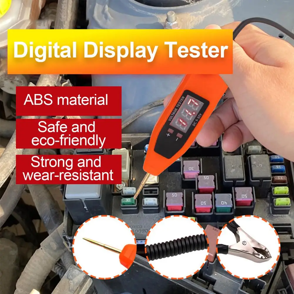 

Automotive Circuit Tester Electrical System Tester Digital Display Voltage Tester Repair Tool Accessories Voltage Test Pen
