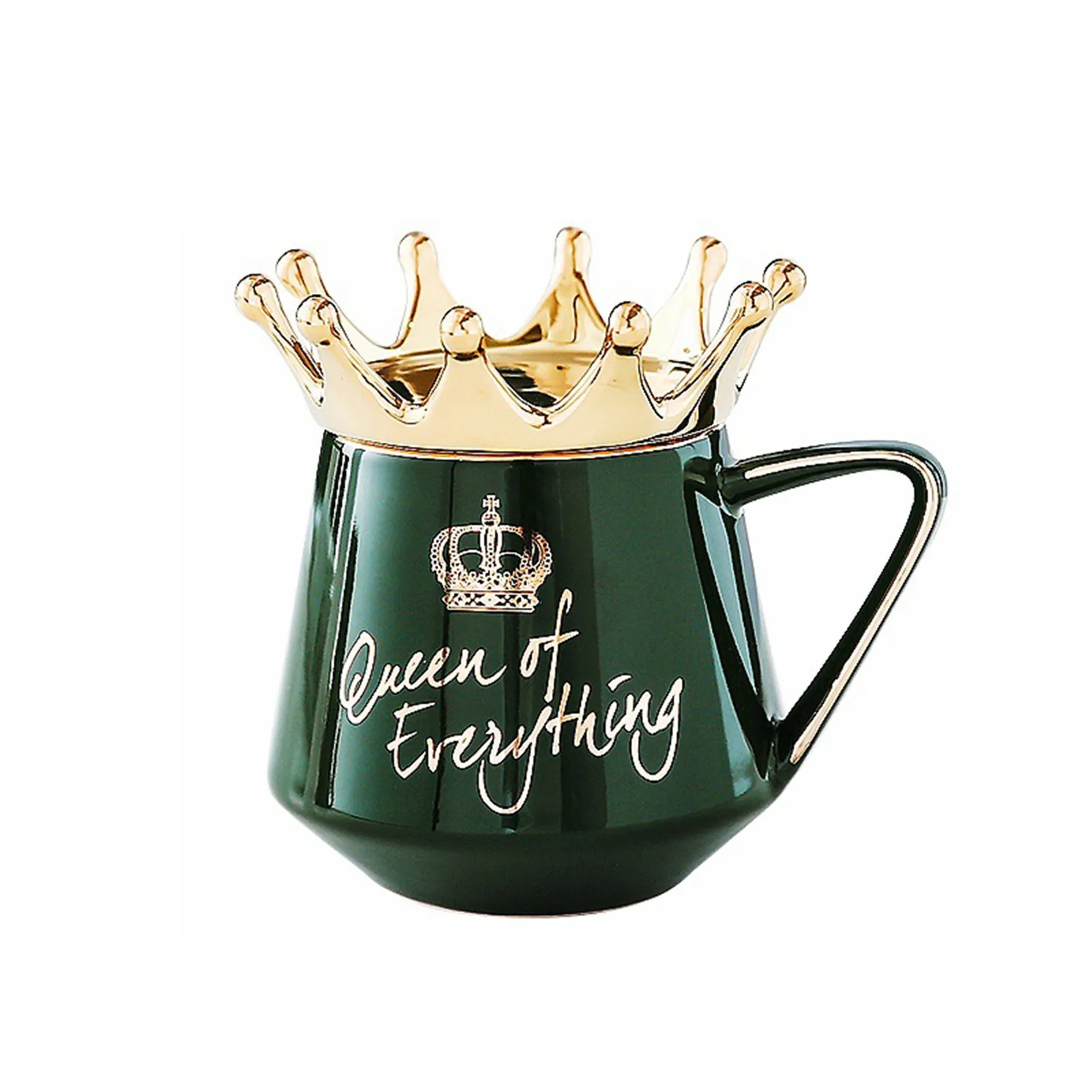 

Кружка «Queen of All» с искусственной кожей и ложкой, керамическая кофейная чашка, подарок для подруги, жены S7