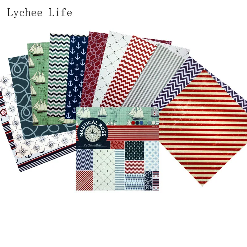 Lychee Life 12 листов парусная лодка Скрапбукинг бумажный художественный фон открытки