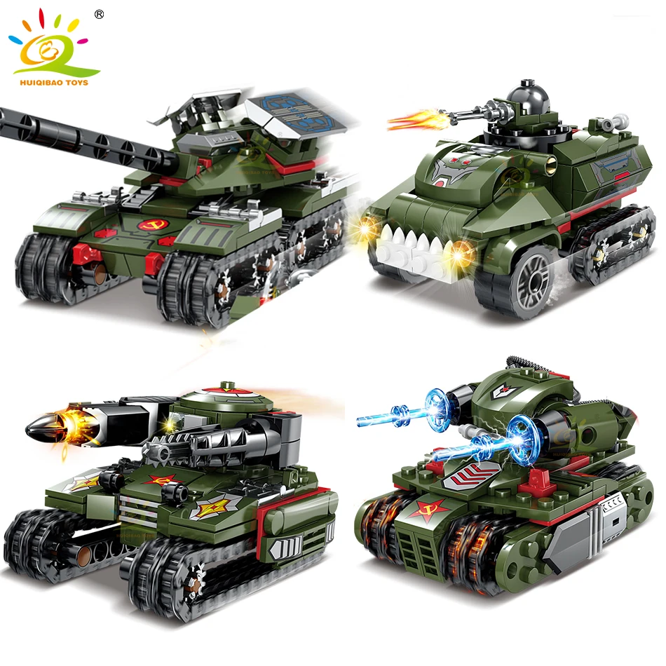 HUIQIBAO военные Танки-апокалипсисы установка Chariot Строительство Блоки город WW2 Танк