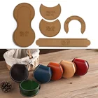 Шаблон из крафтовой бумаги сделай сам, высококлассный кошелек в форме подковы, кожаный шаблон для рукоделия, трафарет сделай сам для шитья, 8,5 см * 8,5 см, 1 комплект