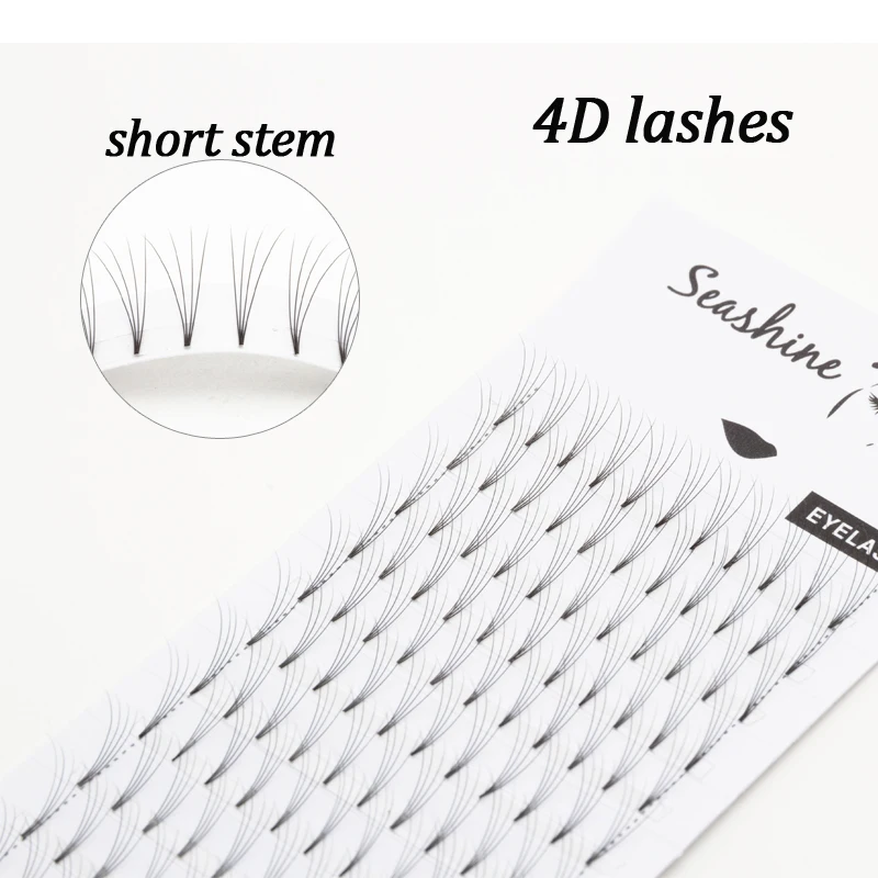 Seashine 3D-6D Volume Lashes Premade Fans 0.10 C D Curl Eyelash Extensions 8-15mm Natural Long Russian Stem Pre-Fan | Красота и