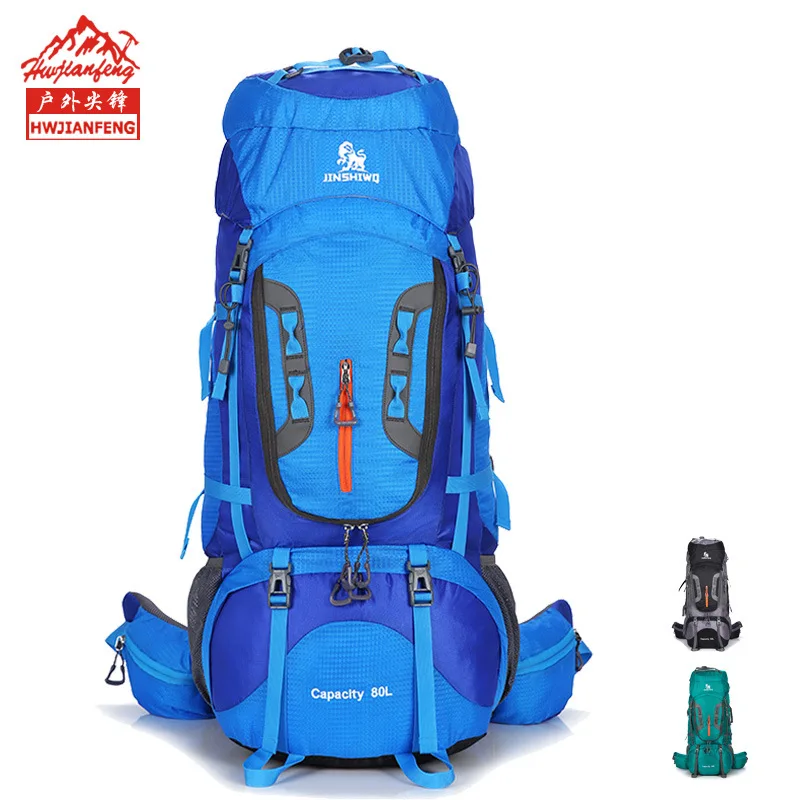 80L Outdoor Hiking Backpack Nylon Camping Rucksacks Men Waterproof Backpack Travel Bag Women Large Sport Travel Bags