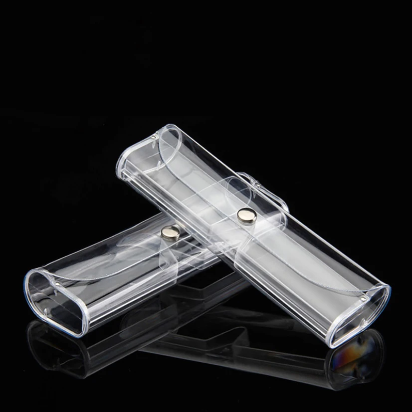 

Transparent Glasses Box Plastic Portable Reading eyeglass Case With Button Home Organize Eco-Friendly Containers Storage Box