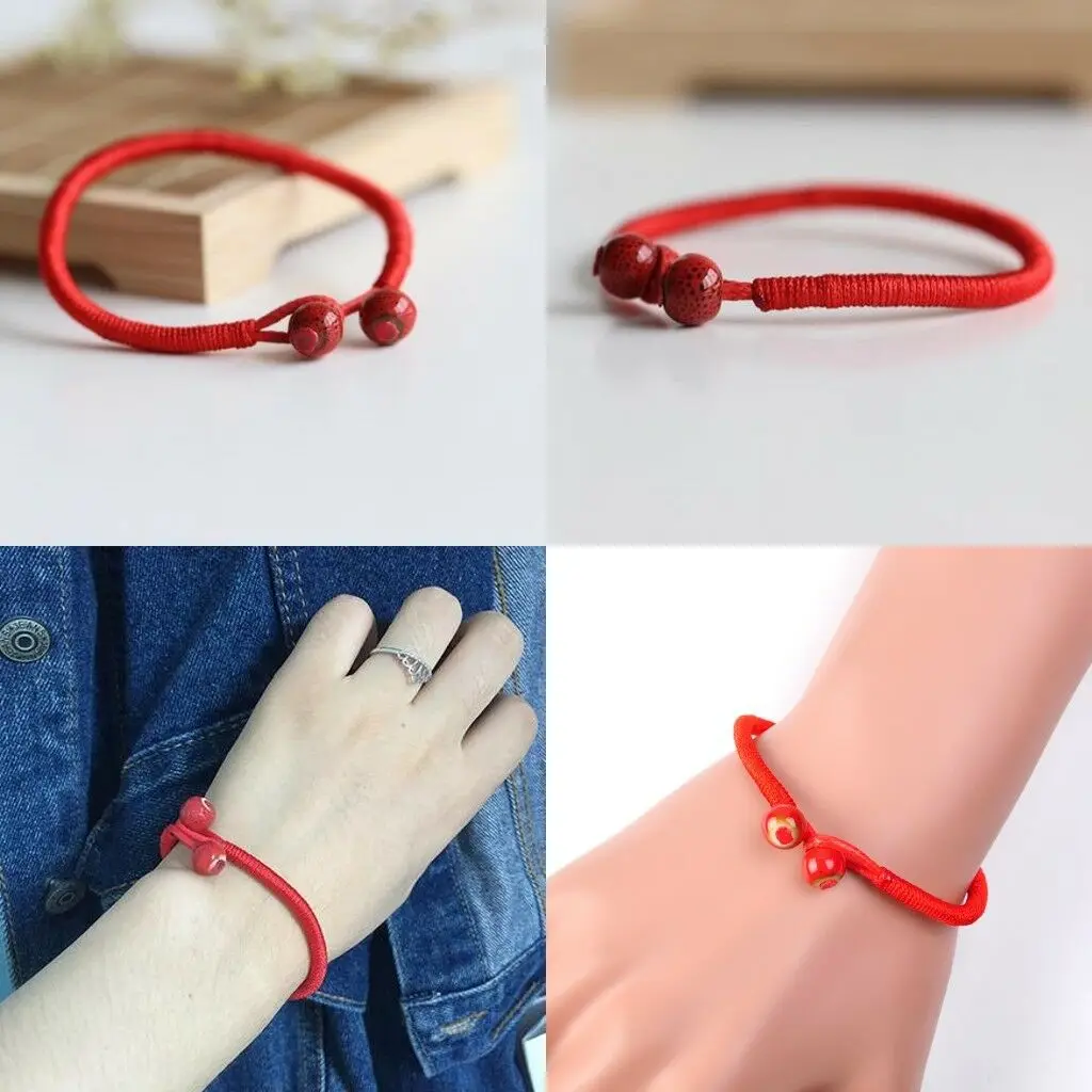 Женские и мужские браслеты на удачу красные керамические с бусинами ювелирные