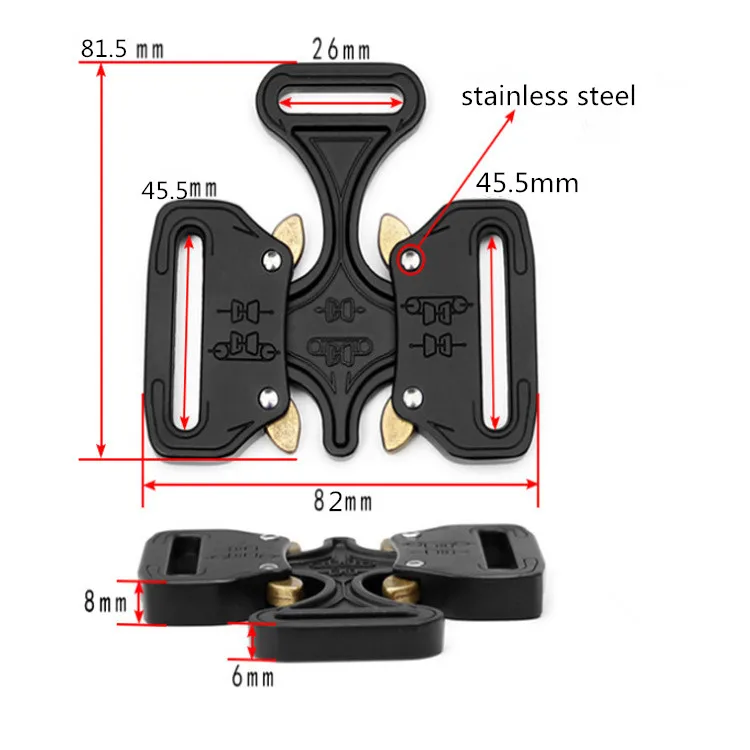 Metallschnallen mit doppeltem Entriegelungshaken, DIY-Sicherheitsgurtschnalle, verstellbares Outdoor-Sportgürtelzubehör, 27 mm, 38 mm, 45 mm – Detail 5
