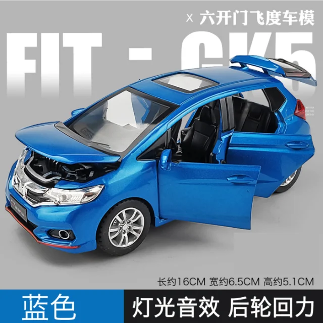 Модель автомобиля Honda Fit из сплава 1: 32 модель со звуком и светильник на 6 дверей